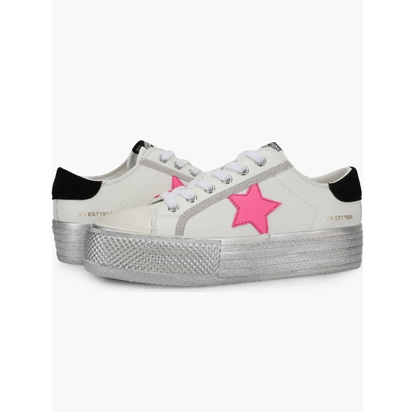 Vintage Havana Amaze Platform Metallic Sneakers White, Silver & Pink Women’s 8 - Picture 3 of 16